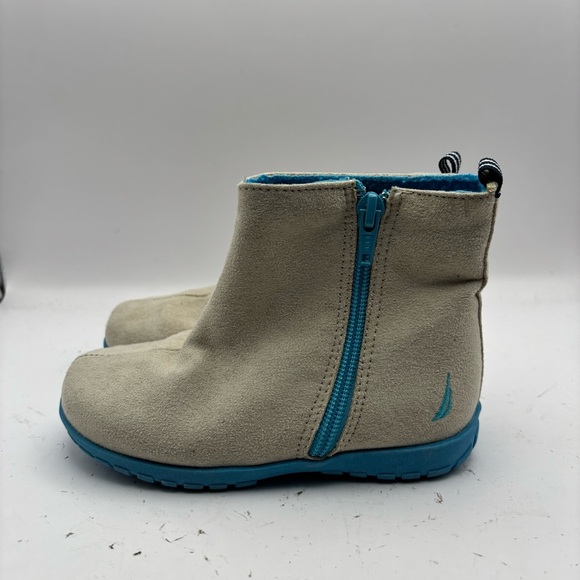 Nautica Kids Gray and Blue Fleece Lined Boots Size 10 - Picture 2 of 7